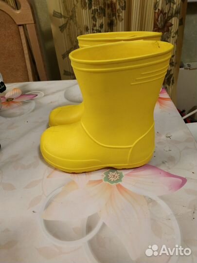 Сапоги из материала еva жёлтые 28/29р