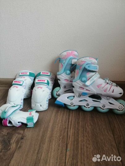 Роликовые коньки детские с защитой