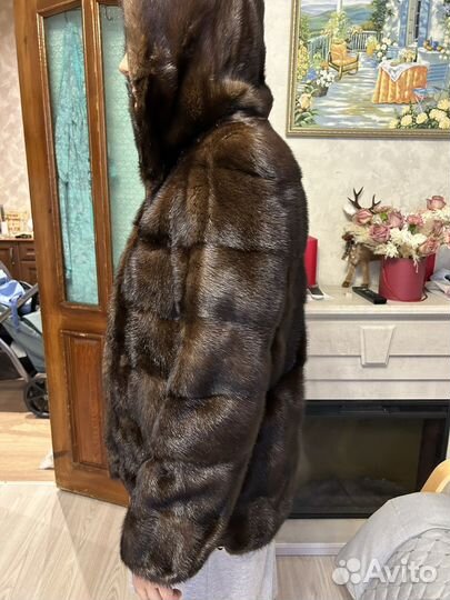 Шуба норковая 46 48 с капюшоном