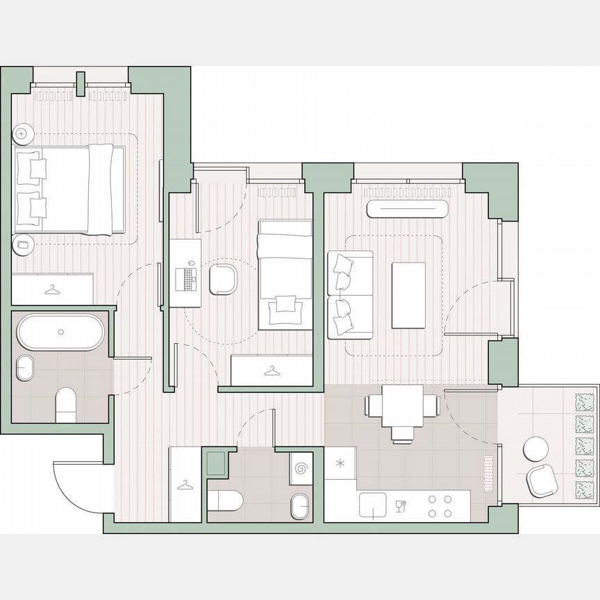 2-к. квартира, 53,1 м², 11/13 эт.