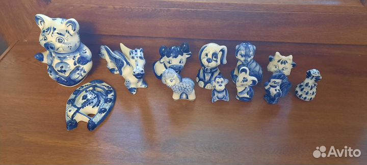 Знаки года 12 шт, Гжель