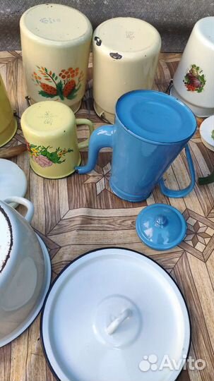 Эмалированный Чайник и Битоны, Винтаж СССР