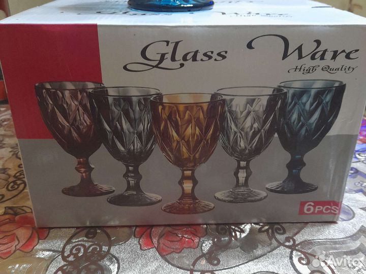 Бокалы/Набор бокалов/Цветные бокалы/Бокалы 6 шт
