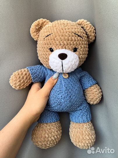 Игрушка плюшевый мишка ручной работы