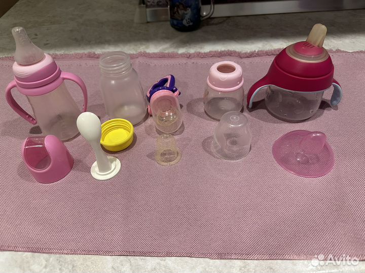 Бутылочки для кормления, поильник, ниблер