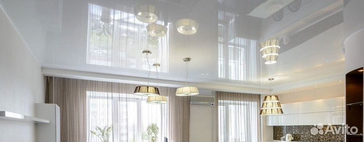 Глянцевые натяжные потолки