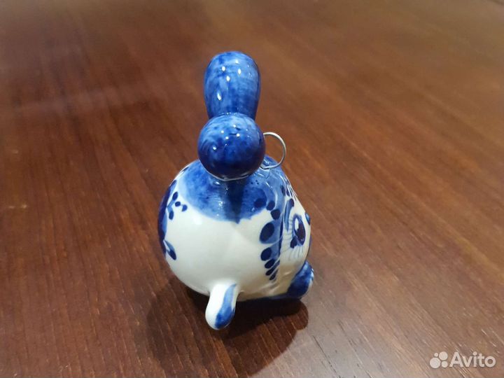 Елочная игрушка кролик Гжель