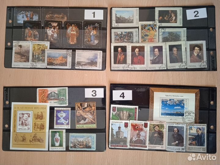 Марки наборы искусство космос транспорт спорт СССР