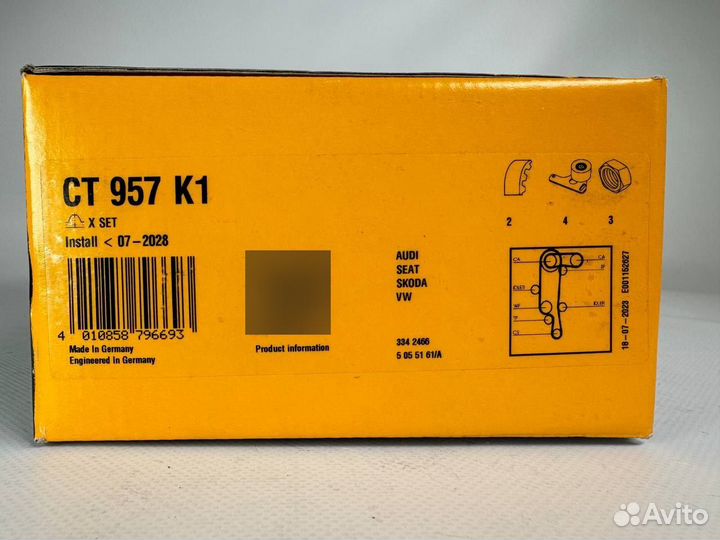 Комплект грм Contitech CT957K1 VAG 1.4 - 1.6