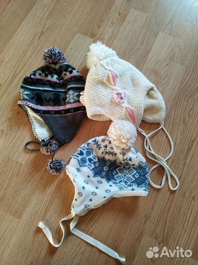 Шапки пакетом на девочку 3-4 г