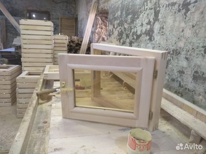 Окна деревянные стеклопакет для бани и сауны