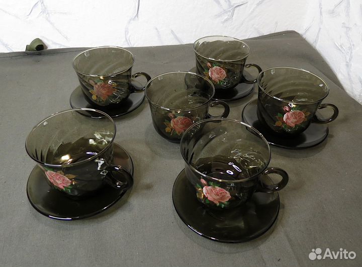 Набор чайных пар стекло
