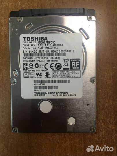 Жесткий диск Toshiba 500GB SATA 2.5