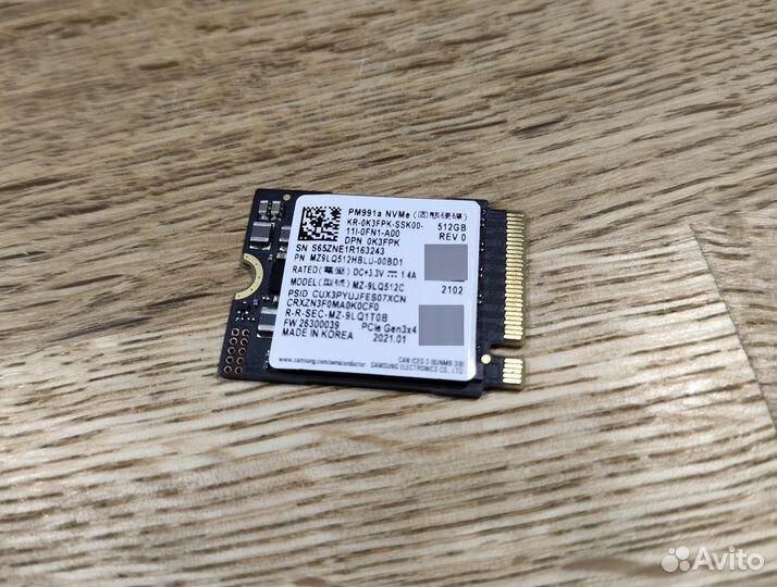 Новый SSD M2 samsung 512гб для SteamDeck