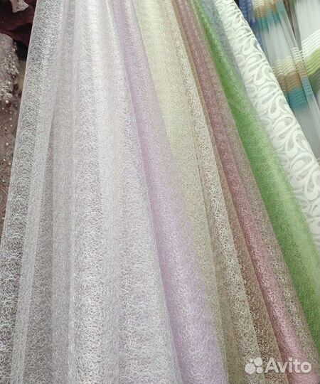 Тюль паутинка, готовые комплекты