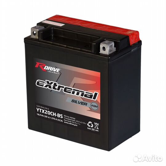 Аккумулятор rdrive silver YTX20CH-BS