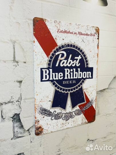 Декор на стену табличка Blue Ribbon Beer