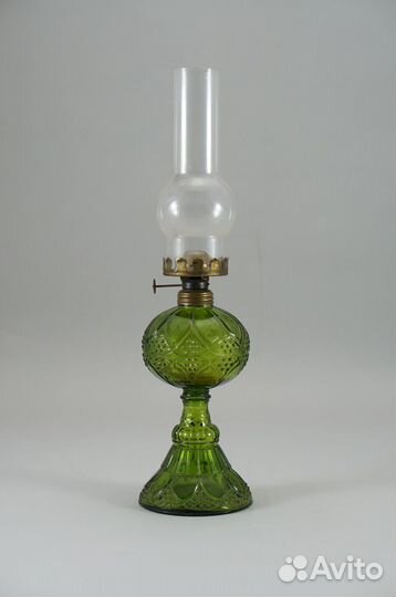 Керосиновая лампа из цветного стекла ретро винтаж