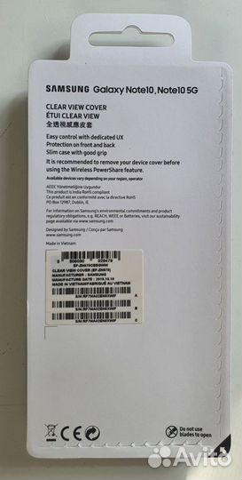 Чехол для Samsung Galaxy Note 10 Clear View Cover