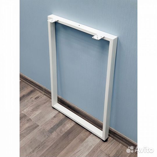 Подстолье для стола О-образное 550 450 40х20 мм Лофт регулируемое металлическое барное белое