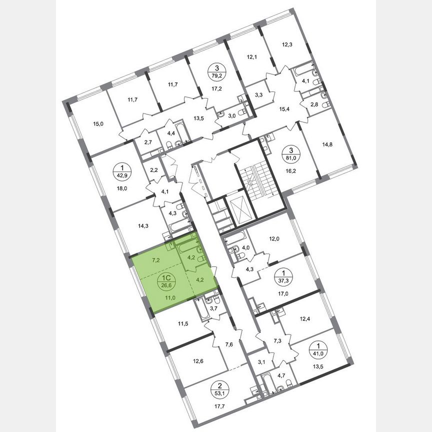 Квартира-студия, 26,6 м², 4/17 эт.