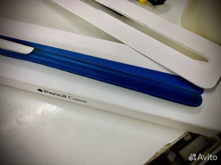 Apple Pencil 1 Leather Case Чехол Синий