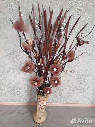 Ваза напольная с цветами