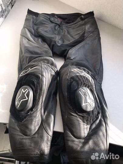 Мото штаны кожаные