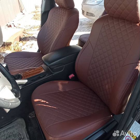 Авточехлы в Ромб Коричневые