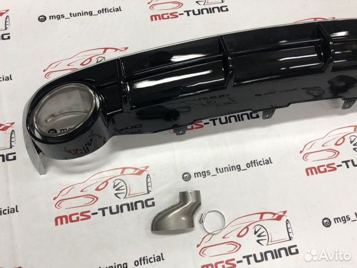 Диффузор на Audi A6 в стиле RS6 c насадками 11-14г