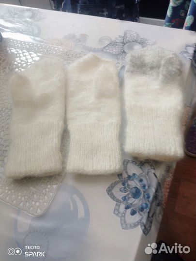 Варежки пуховые мягкие