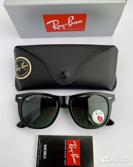 Очки ray ban wayfarer polaroid черные