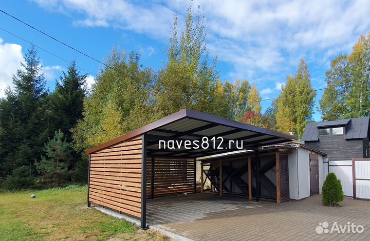 Навес 6х6м, современный дизайн