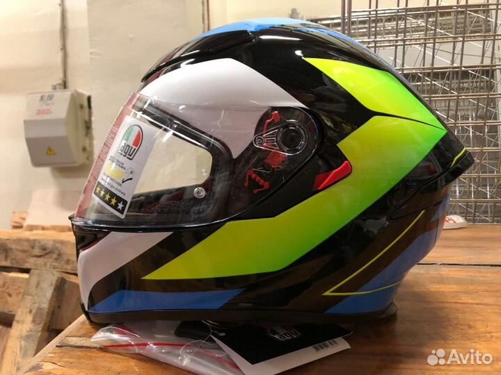 Шлем AGV K5 S Черно-Синий-Желтый размер XL