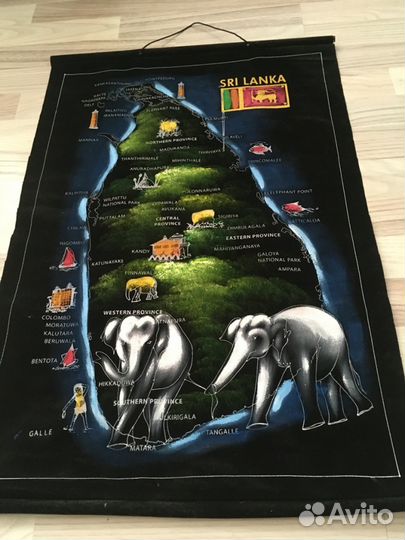 Панно с картой Шри - Ланки