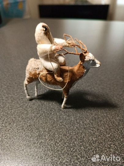 Ёлочная игрушка СССР якут на олене