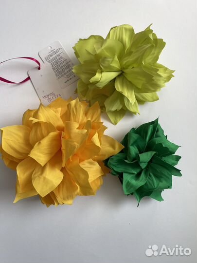 Брошь цветок из ткани 18-20 см