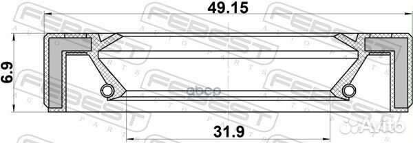 Сальник привода 31.9X49.15X6.9X6.9 95GAY-34490707X