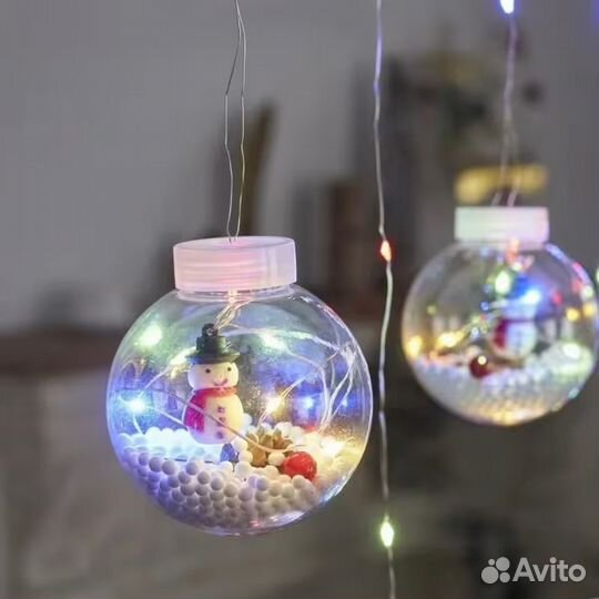 Гирлянда со снеговиком