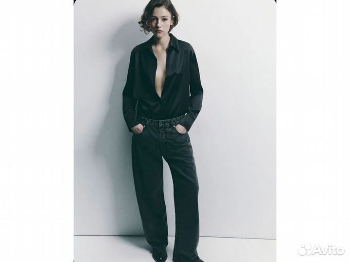 Блузка-рубашка атласная befree L/XL