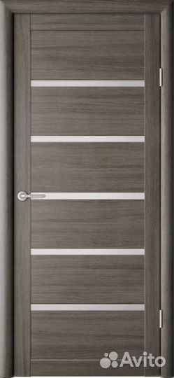 Межкомнатная дверь Вена остеклённая серый кедр мат