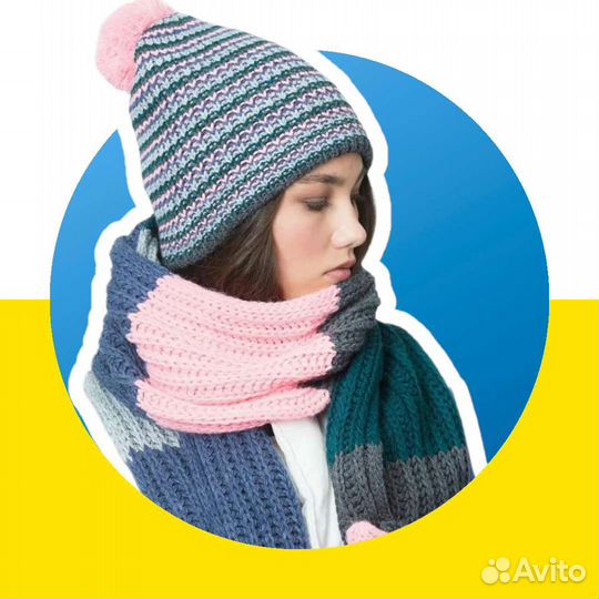 Новый женский комплект шапка и шарф осень- зим