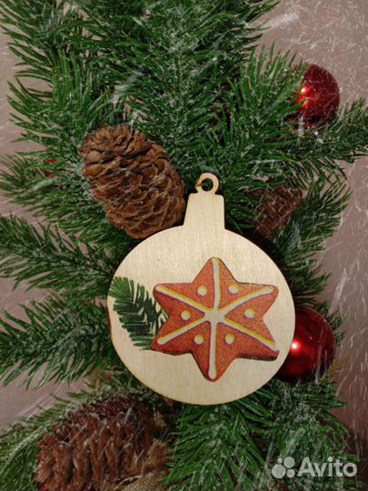 Новогодние украшения из дерева, игрушка