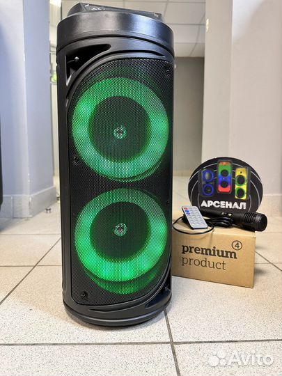 Мощная блютуз колонка портативная караоке\микрофон
