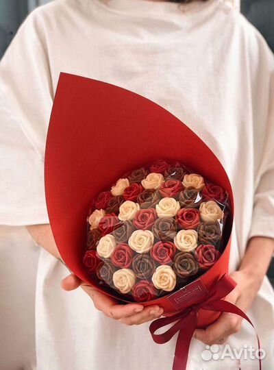 Шоколадные розы съедобный букет