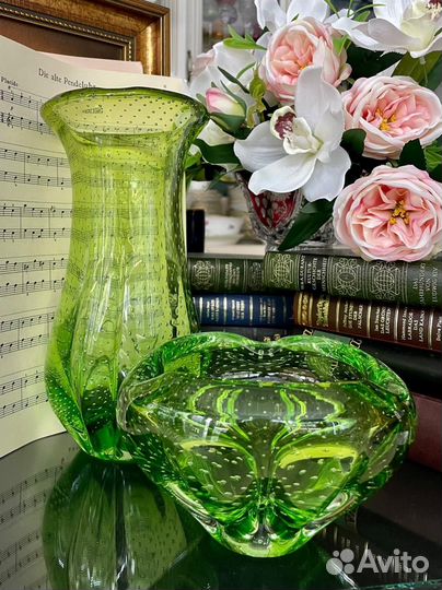 Винтажные вазы мурано бульгозе Италия