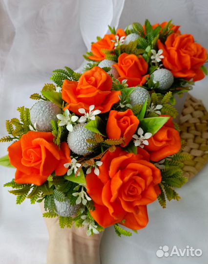 Букет из мыла ручкой работы