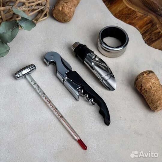 Подарочный набор штопор, аэратор, каплеуловитель