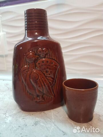 Керамический кувшин СССР с чаркой