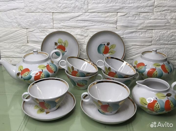 Чайный сервиз «Яблоки» Дулево СССР